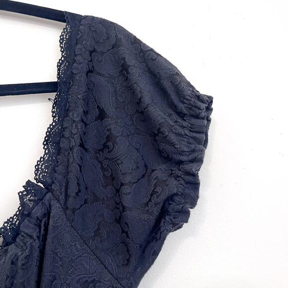 Milkmaid Whimsigoth Victorian Dark Romantic Dress Size M Black Ren Faire Ruffle - Picture 10 of 16